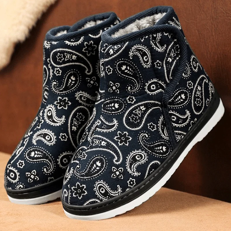 

High Top Winter Warm Indoor Women Shoes Mute Antiskid House Slippers Soft Cozy Plush Home Slippers for Ladies 2021 Totem New