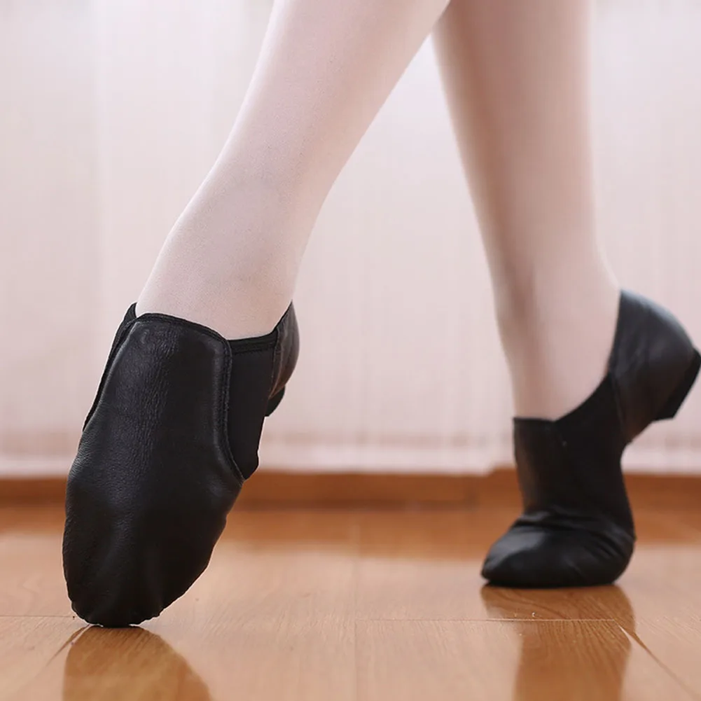 DKZSYIM Women Jazz Sneakers Genuine Leather Dancing Shoes for Men Adult Kids Girls Black sports Boots Jazz Dance Excercise Shoes