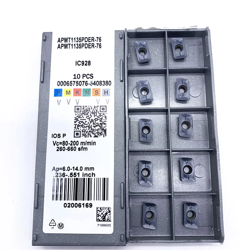 

10 шт., фрезы APMT1135PDER 76 IC928 APMT1135