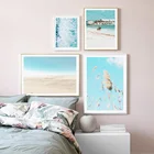 Настенная картина с изображением голубого неба, пляжа, Морского Пейзажа, пустыни, пейзажа, настенные скандинавские плакаты и принты, картины для украшения гостиной