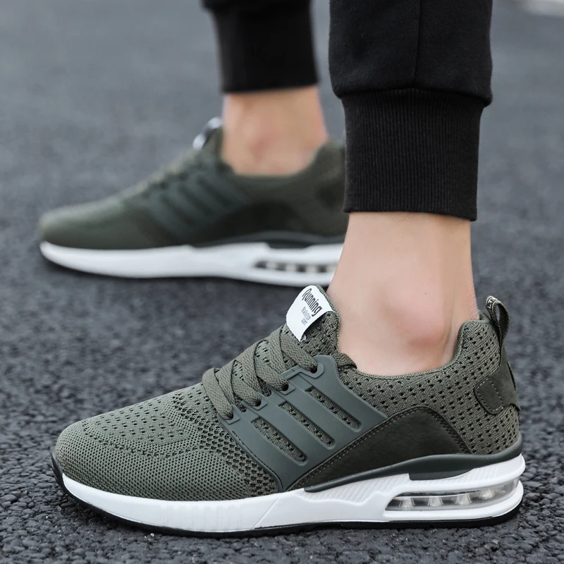

2021 New Man Sneakers for Men Rubber Black Running Shoes Army Green Breathable Fabri Sport Shoes Male Female Women Pink Sneakers