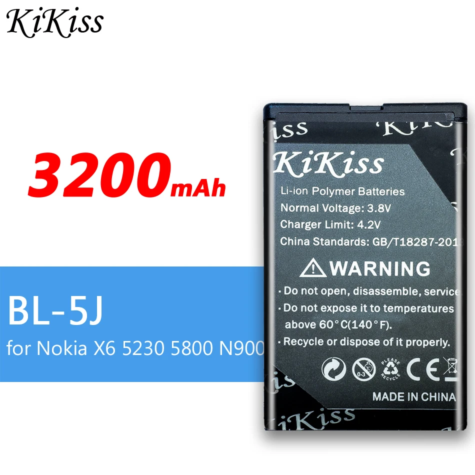 Для Nokia 5230 5233 5800 3020 XpressMusic N900 C3 Lumia 520 525 530 5900 батарея BL 5J BL5J Мобильный телефон