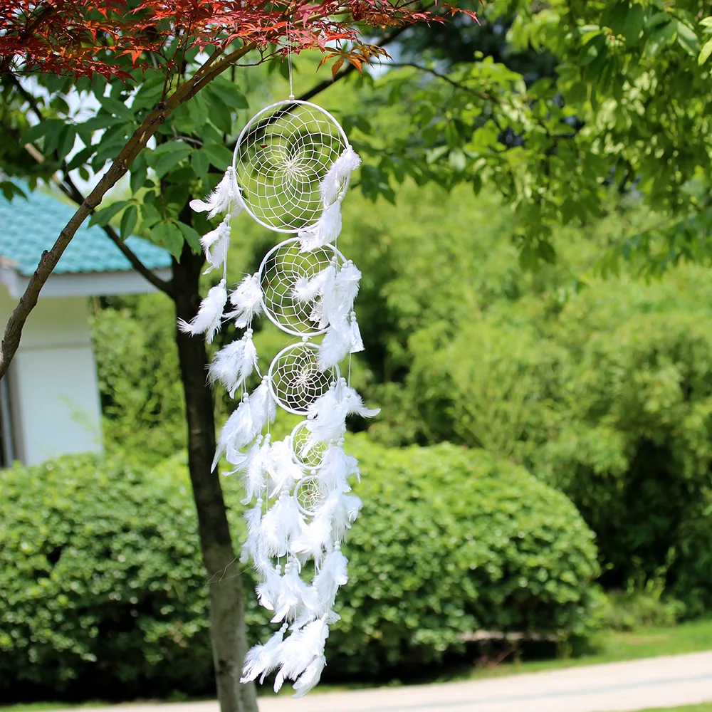 Ловец снов Новый Белый Бархат Dreamnet пять колец Свадебные украшения кулон