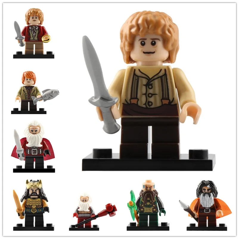 8 шт./компл. Lego Властелин Колец экшн Minifigured балин Торин Бильбо Плеймобил