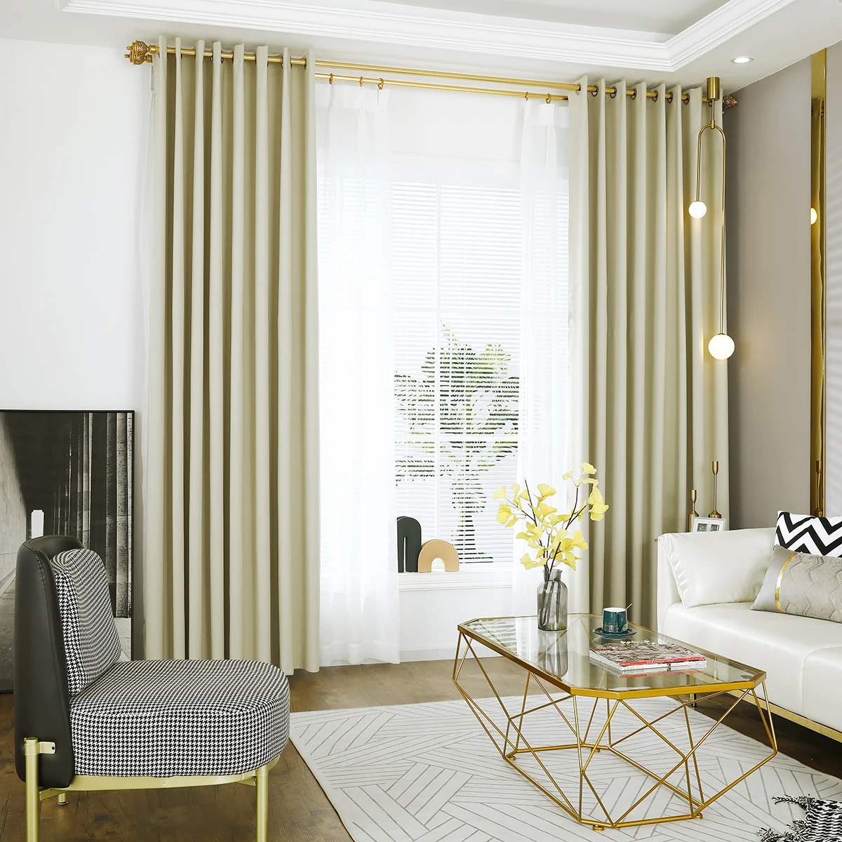 Модные затемненные оконные шторы для гостиной спальни сплошной цвет полный