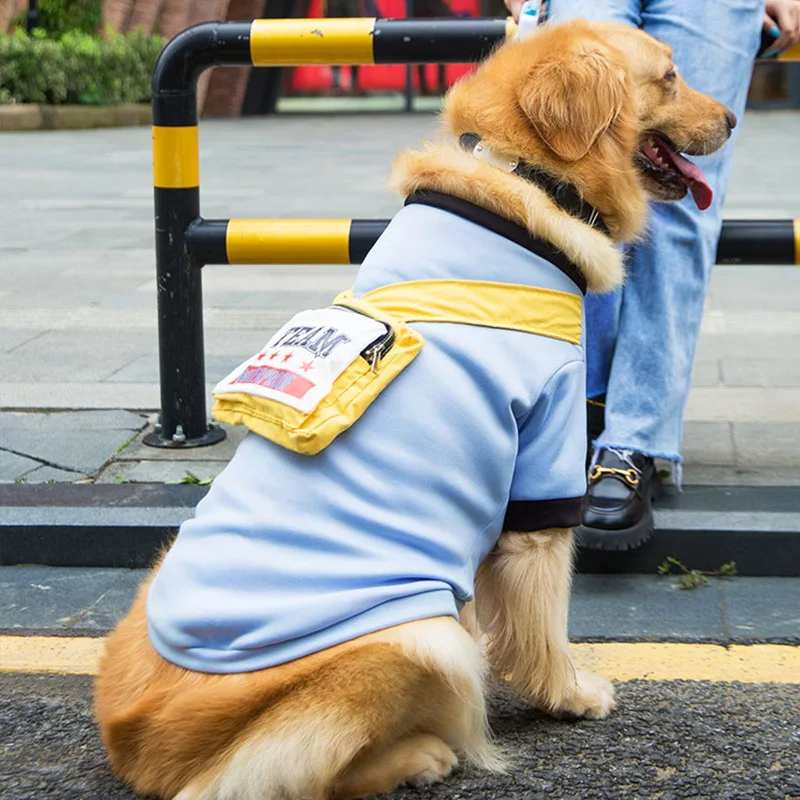 

Dog's Clothing Winter Clothes Medium And Large Dog Pet Clothing Outdoor Cotton-Padded Coat Jacket Letter Hooded Casual Clothing