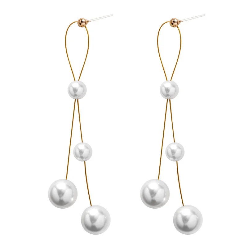 

The New Pearl Ear-rings Silver NeedlePearl Earrings Pearl Earrings, Simple and Fashionable All-match Clothing Gifts for Girls