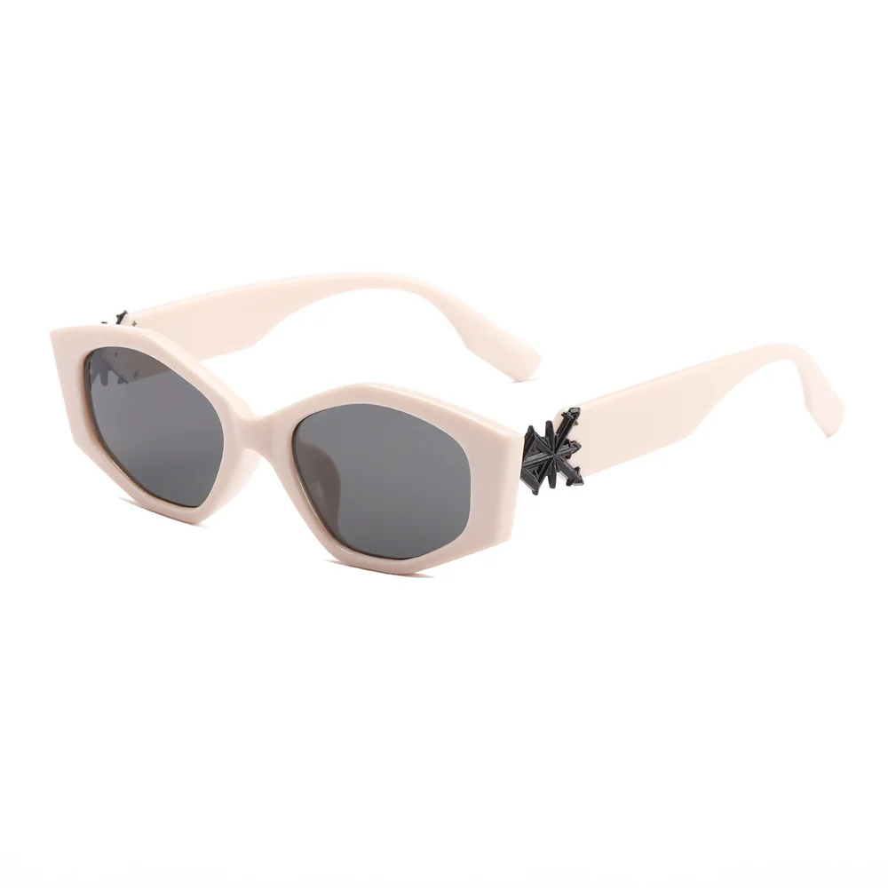 

2022 New Polygon Sunglasses Fashion Women Men Personality Snowflake Decoration Eyewear Vintage Thick Frame Unique Goggle Okulary