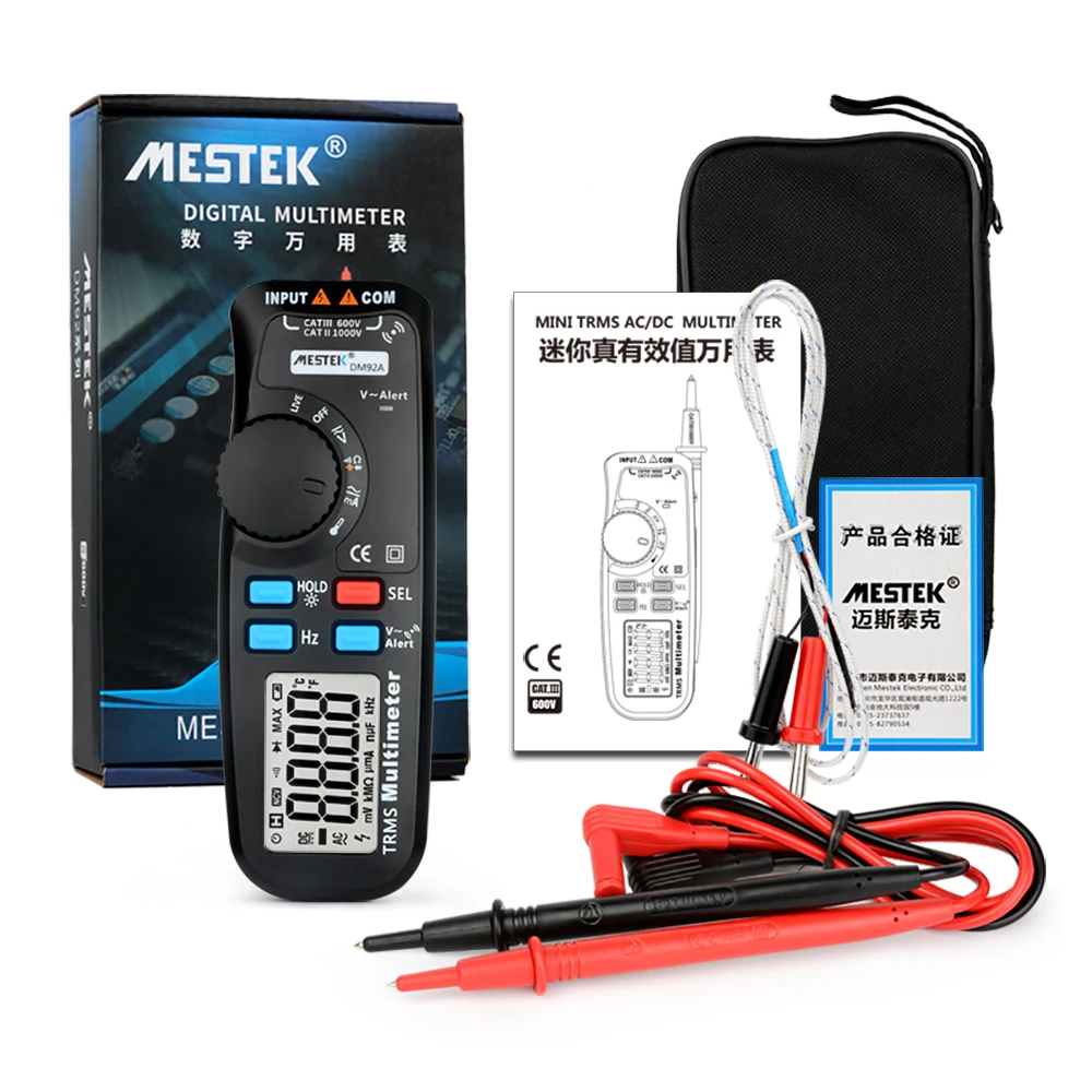 MESTEK Digital Multimeter NCV True RMS 6000 Counts DC/AC Auto Range Multimetester Voltage Tester Backlight Send Probe | Инструменты