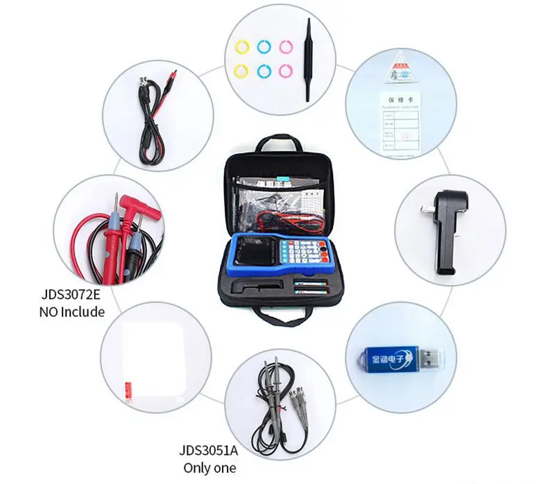 Jinhan JDS3051A JDS3072E JDS3082A Ручной цифровой осциллограф 50 м 70 м 80 МГц Портативный осциллограф-мультиметр