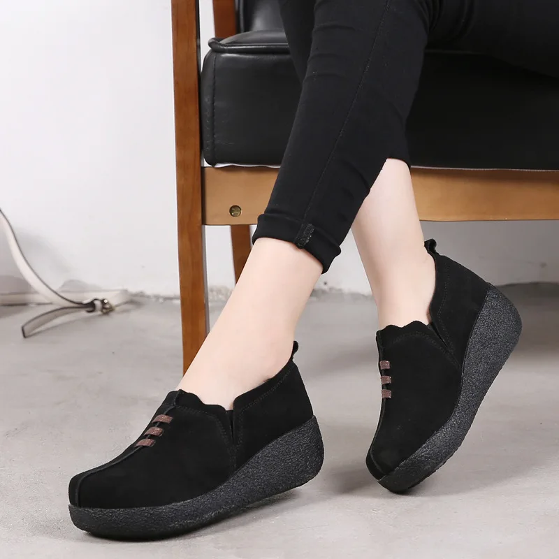 Woman Casual Shoes Flat Platform Spring Autumn Female Footwear Slip-on Loafers Thick Bottom Fashion Women Flats Dropshipping
