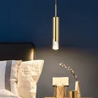Современная подвесная Светодиодная лампа, скандинавский минималистичный золотистый светильник ильник для гостиной, спальни, столовой, ресторана, бара, прикроватная лампа, подвесные светильники