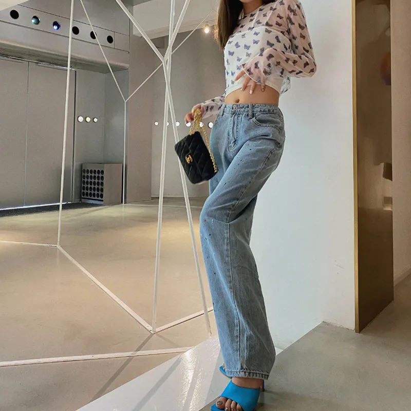 Korean Style Baggy Jeans Women High Waist Jeans Woman 2023 Minimalist Mom Jeans Casual Wide Leg Long Pants Elegant Pantalones