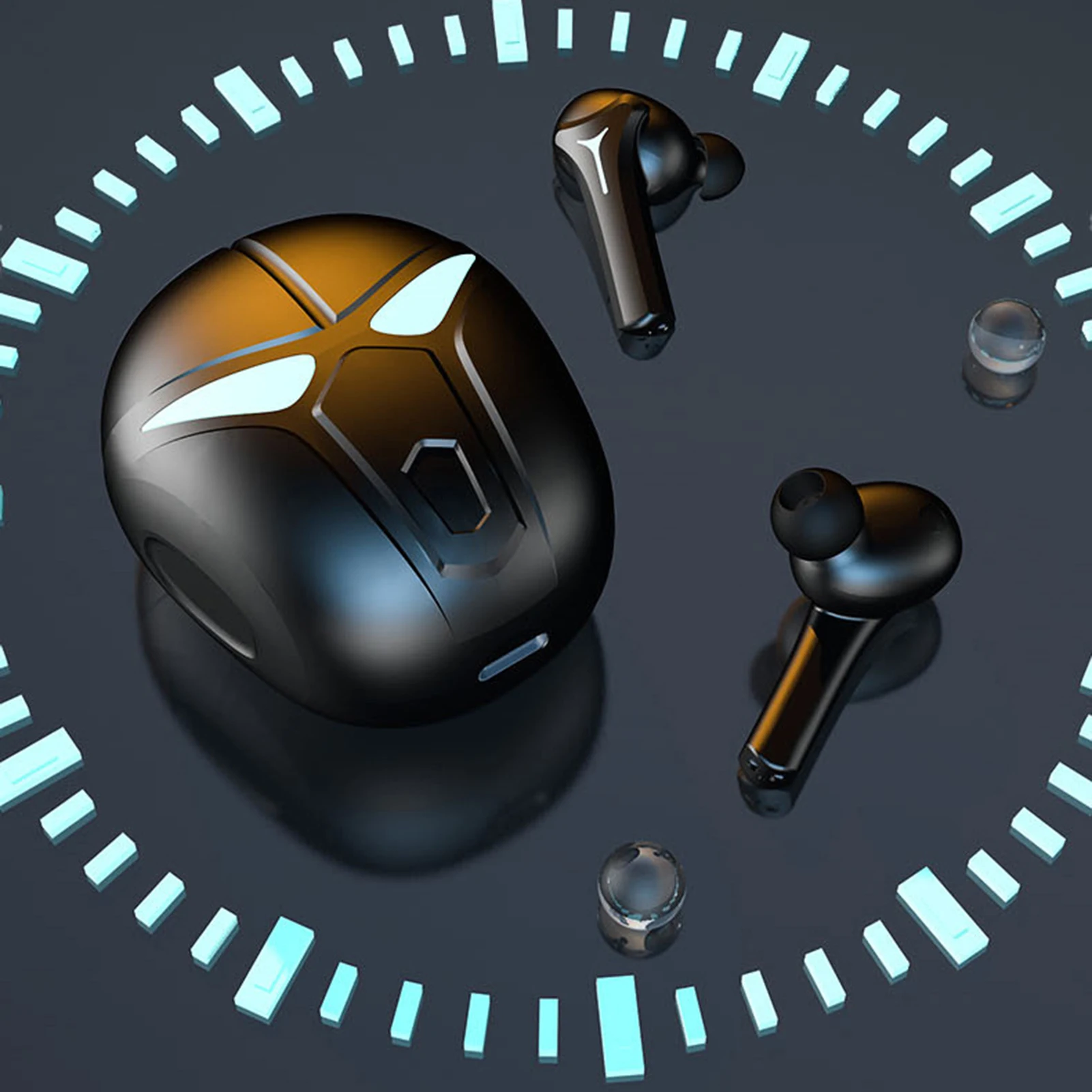 

Игровые наушники X1 Tws, Bluetooth наушники-вкладыши с шумоподавлением, спортивная Гарнитура-вкладыш с микрофоном и RGB подсветкой для сотового тел...