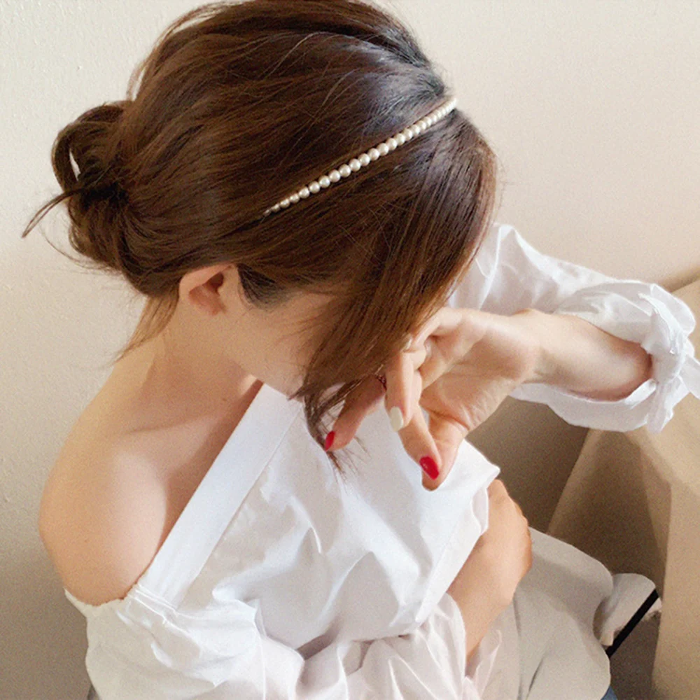 

New Luxury Big Pearl Headband Women Bow Hair Hoops Hair Accessories Wedding Party Bridal Hair Hoop Fashion Jewelry Accessories