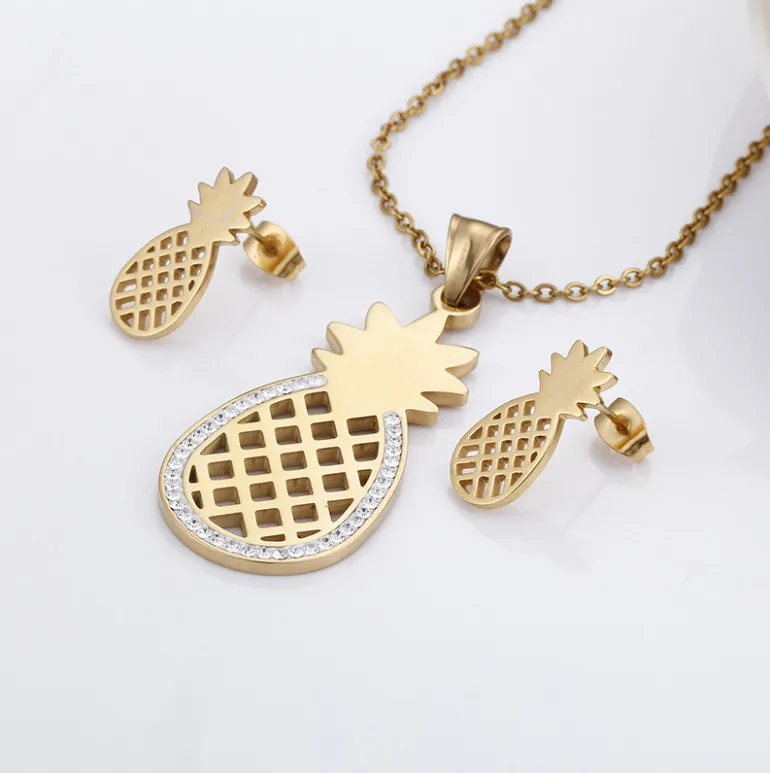 Милый набор ювелирных изделий с фруктами модный Love Gold Honey серьги браслет красивые