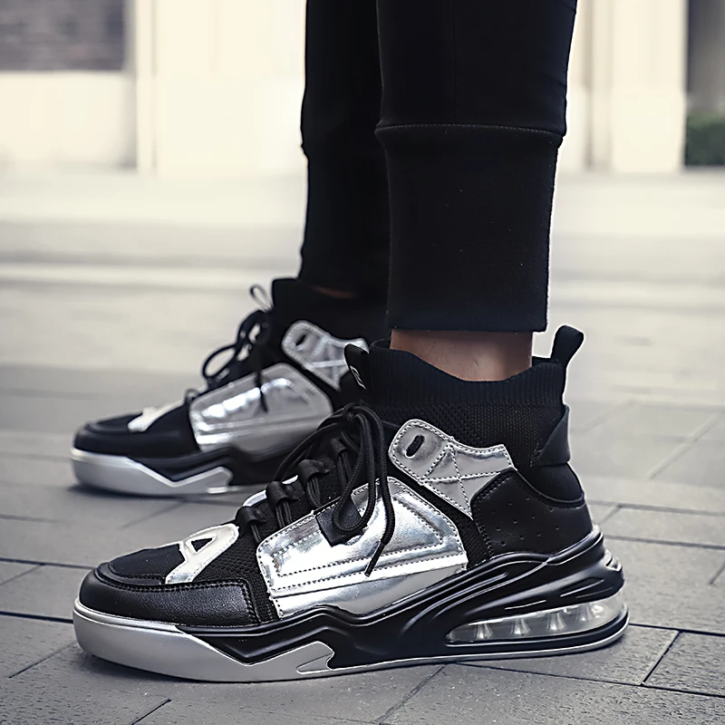 Мужские модные кроссовки ADBOOV из трикотажной ткани золотистые высокие мужские