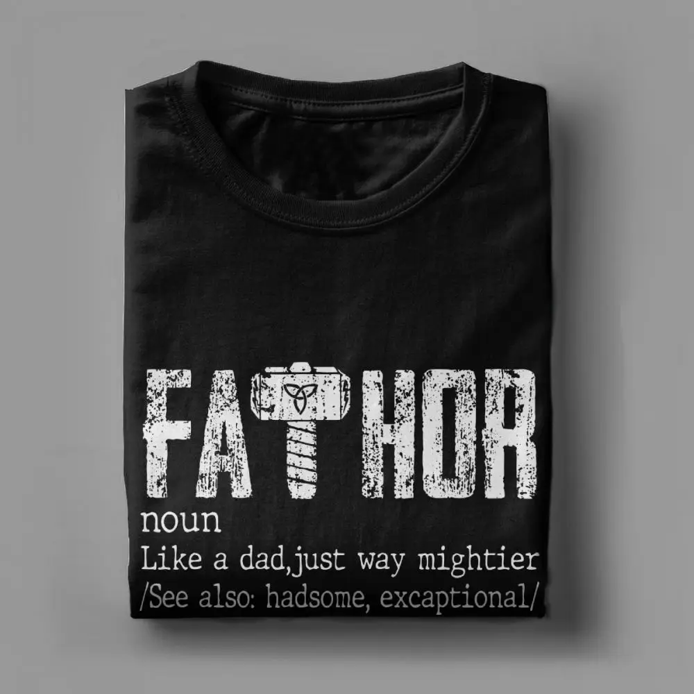 Мода фа Тор как папа просто путь Mightier Hero Футболка для мужчин чистый хлопок