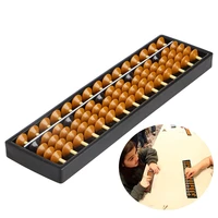 vintage style 15 digits standard wooden abacus chinese japanese calculator counting tool w reset button
