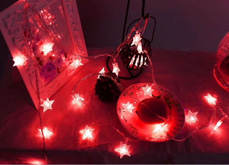 2 м 5 м 10 м светодиодная гирлянда сказочная звезда лампа на батарейках Водонепроницаемая Для дома и улицы рождественское свадебное праздничное украшение
