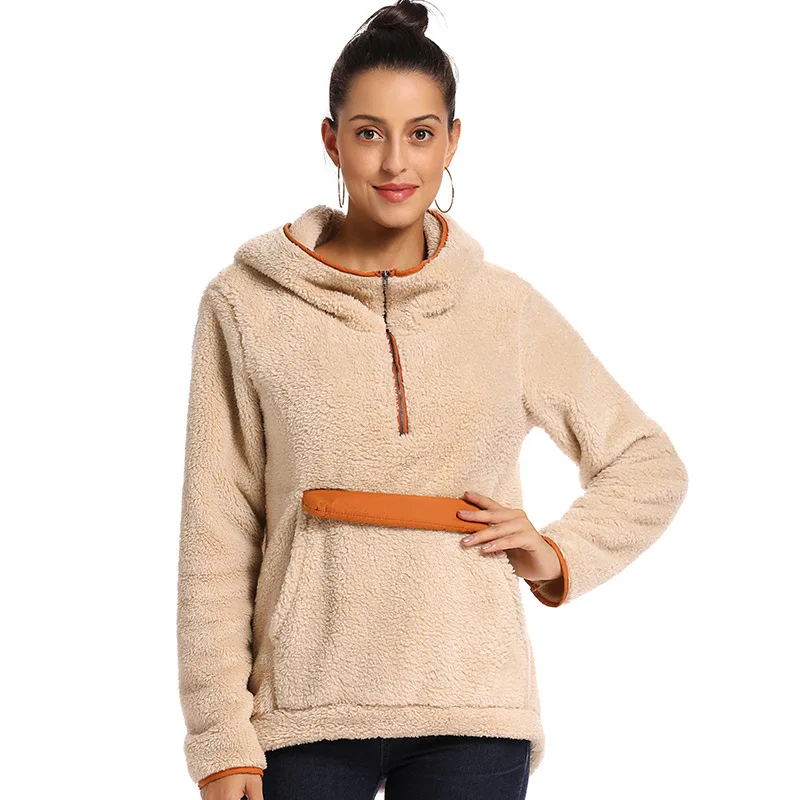 

Faux Fur Teddy Bear Hoodie Coat Women Fashion Autumn Winter Pullover Female Long Sleeve Overcoat Pocket Casual Teddy Outwear