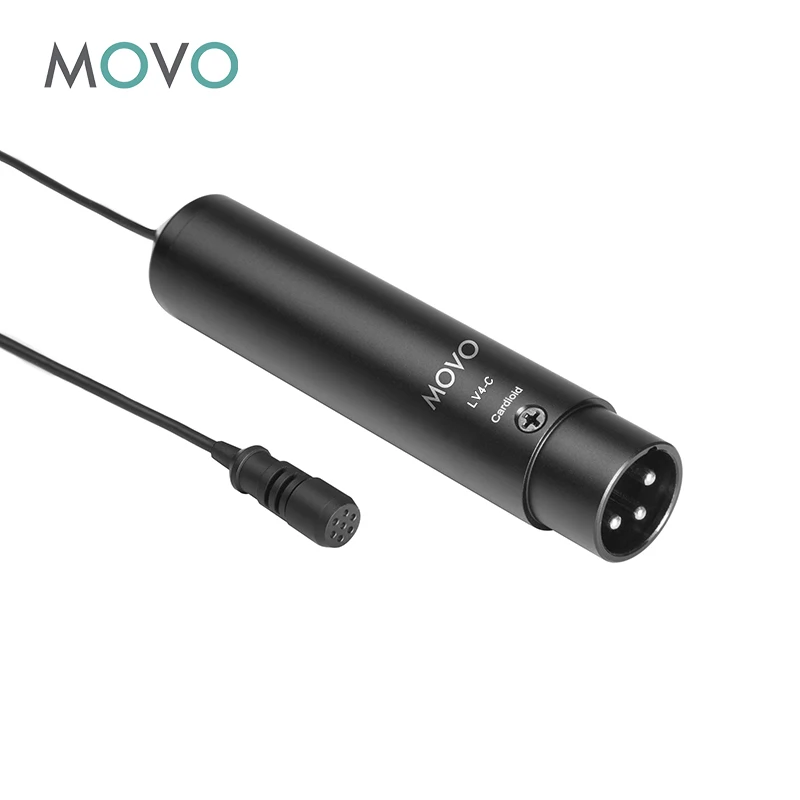 Movo LV4 Dual XLR Lavalier комплект для интервью с всенаправленными и кардиоидными микрофонами, брошь на лацкан и ветровые экраны