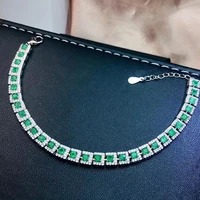 Natural Emerald Tennis Bracelet for women Anniversary S925 Silver Fine Jewelry Top Quality Real Green Gemstones Certificate