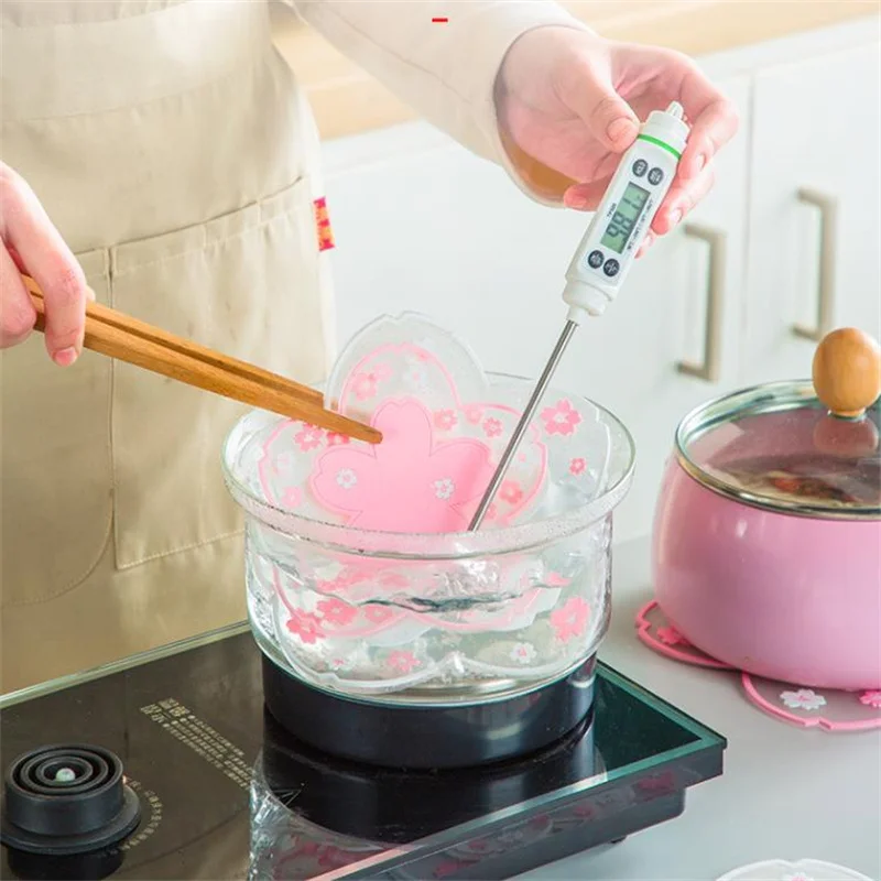 Japan Style Cherry Blossom Heat Insulation Table Mat Family Office Anti-skid Tea Cup Milk Mug Coffee Coaster Pot/Bowl Pad | Дом и сад