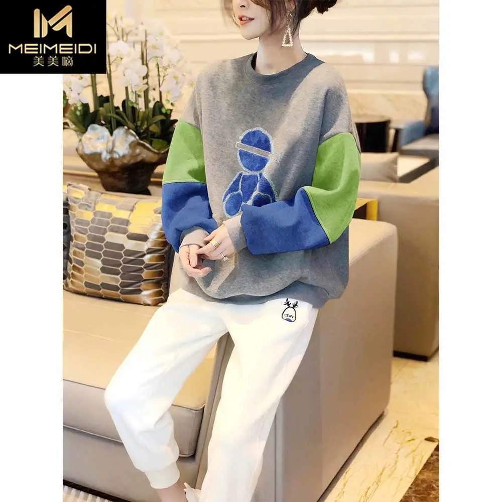

Grey stitching vests women's European goods tide small short jacket foreign style 2021 spring new European station