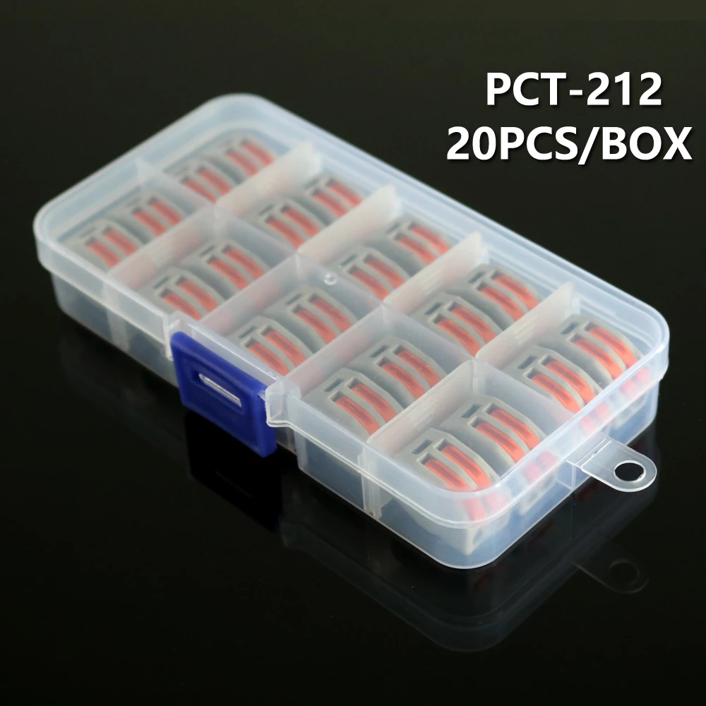 BOX-PCT-212-N20 222-413 PCT-213 PCT213 2 3 штыревой полюс, универсальный компактный проводной разъем проводки, проводниковый блок 222-412 PCT-212 PCT212 - Цвет: BOX-PCT-212-N20