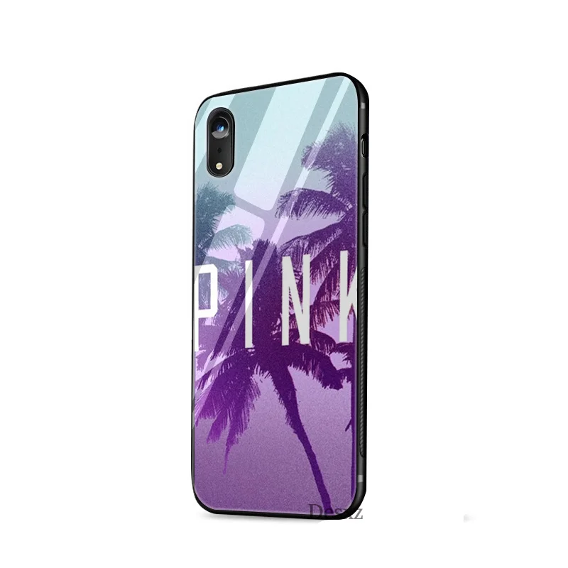 Чехол из закаленного стекла love pink girly pretty противоударный чехол для iPhone X 6 6s 7 8 Plus XS