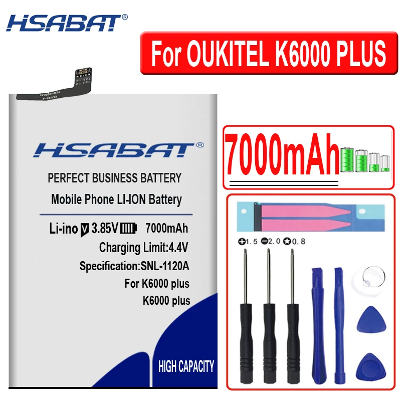 HSABAT Топ бренд Новинка 7000 мАч батарея для OUKITEL K6000 plus