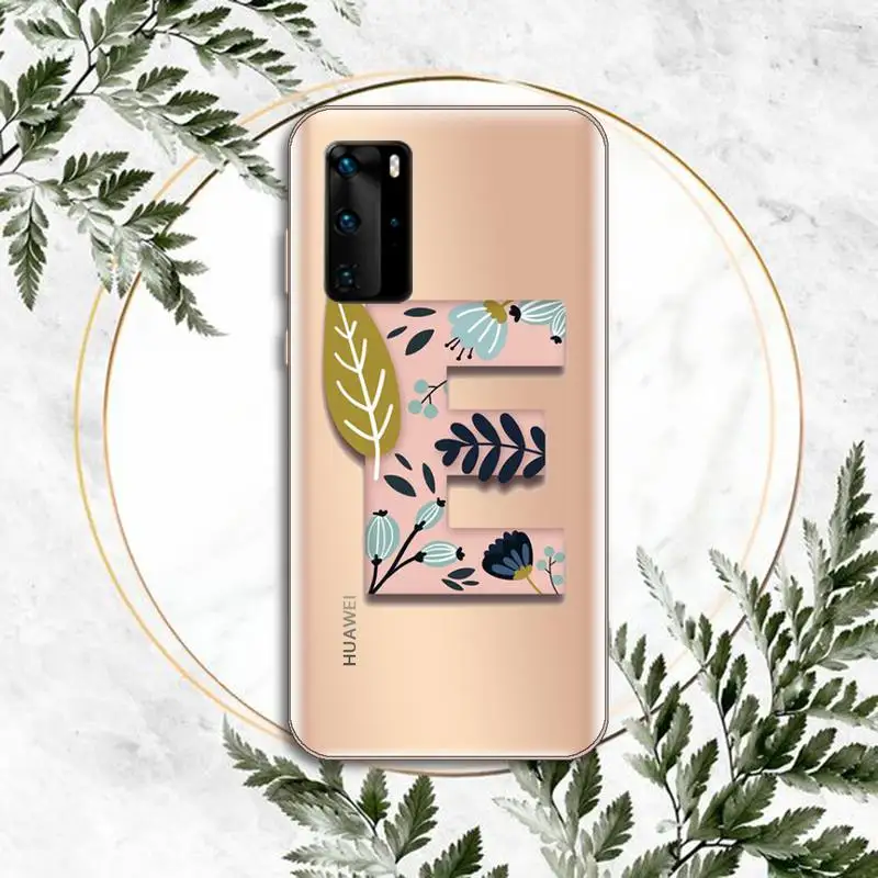 

letter DIY name Phone Case Clear Transparent for huawei honor P 40 30 20 lite Pro 10 i 8 9 x p smart 2019