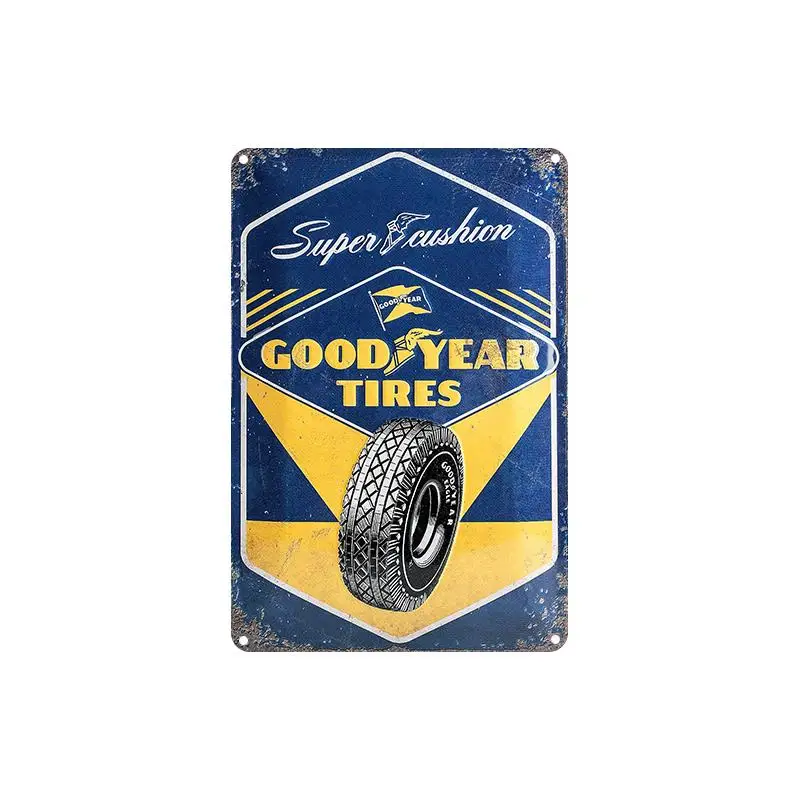 Металлический плакат с изображением шин хорошего года для бара паба таверны