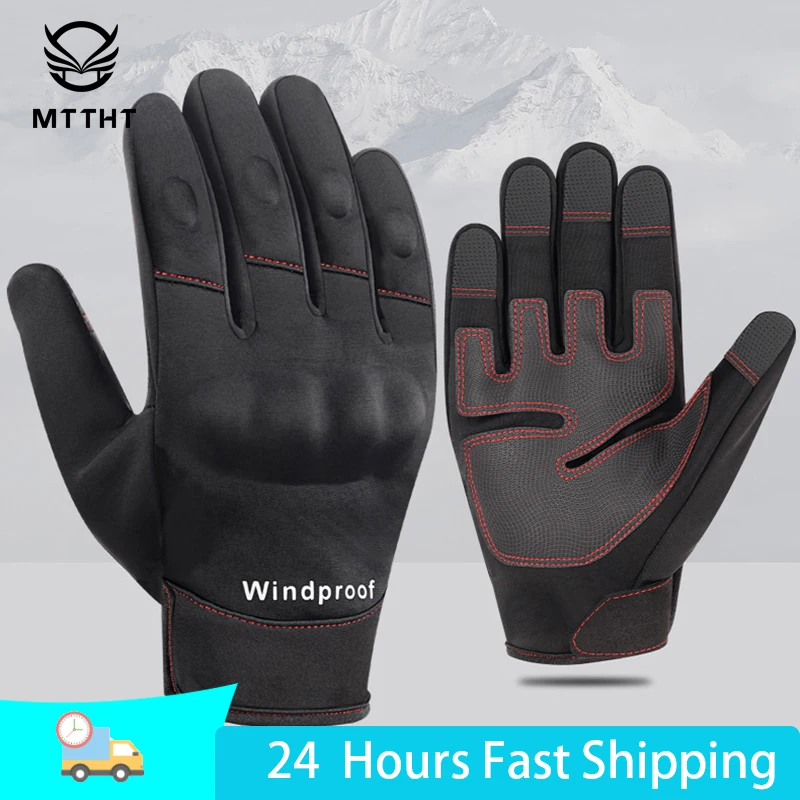 

New Full Finger Waterproof Cycling Glove Windproof Touchscreen Breathable Bicycle Gloves Motorcycle Bike Ski Warm Sport Gloves
