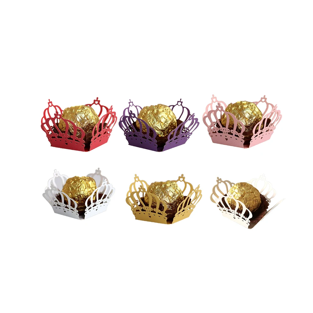 50 шт. с лазерными полый для конфет коробки Цвет карты Бумага шоколада Ferrero