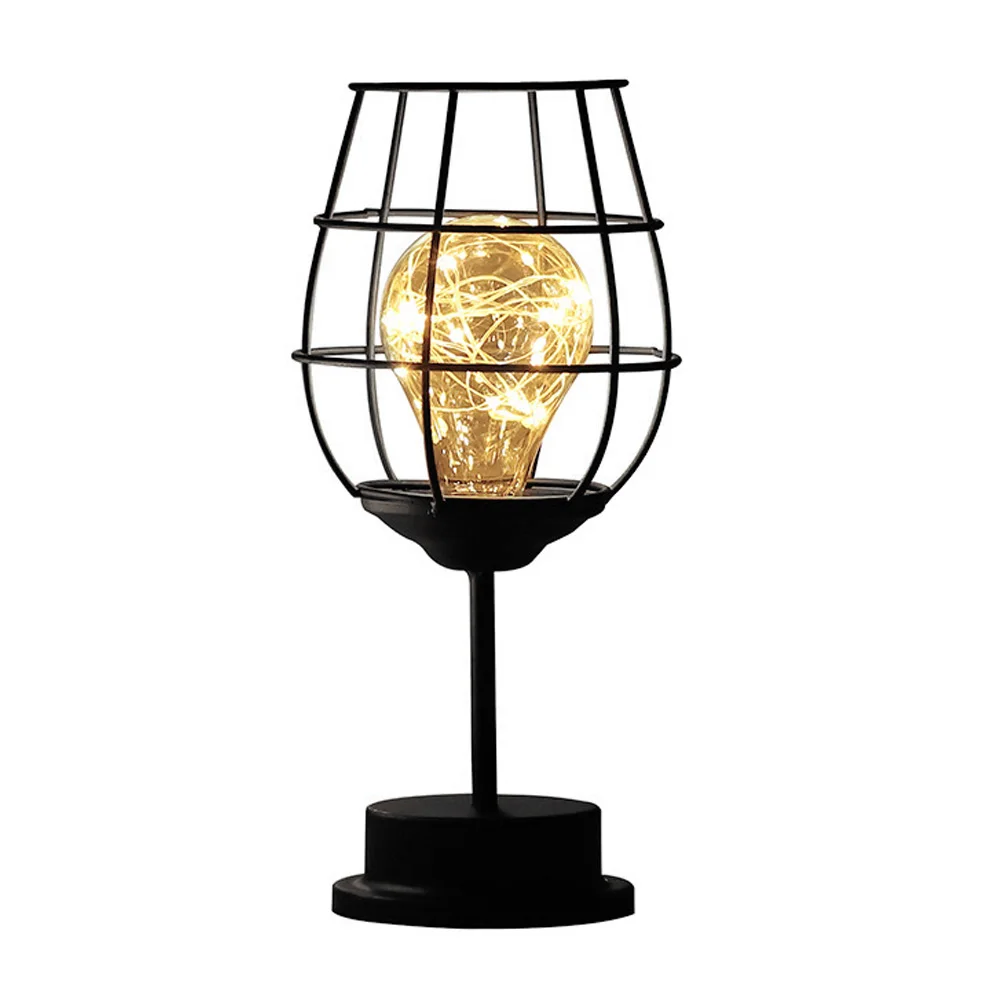 

4 Shapes Table Lamp LED Night Light Decorative Lamps For Home Decor Wine Bottle Retro