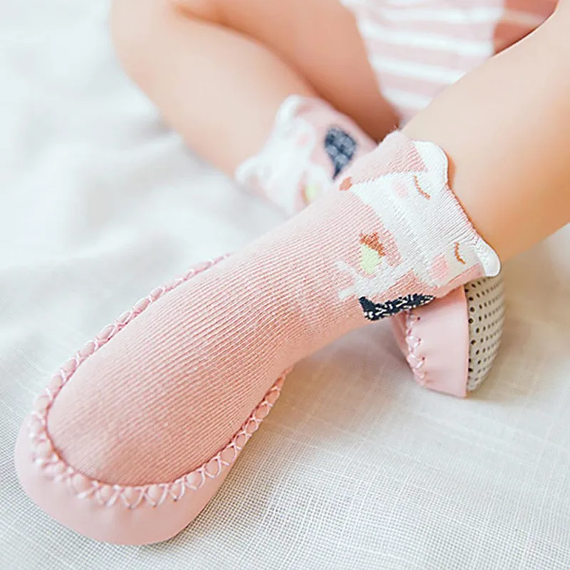 Носки детские с резиновой подошвой милые Нескользящие на осень/зиму| |