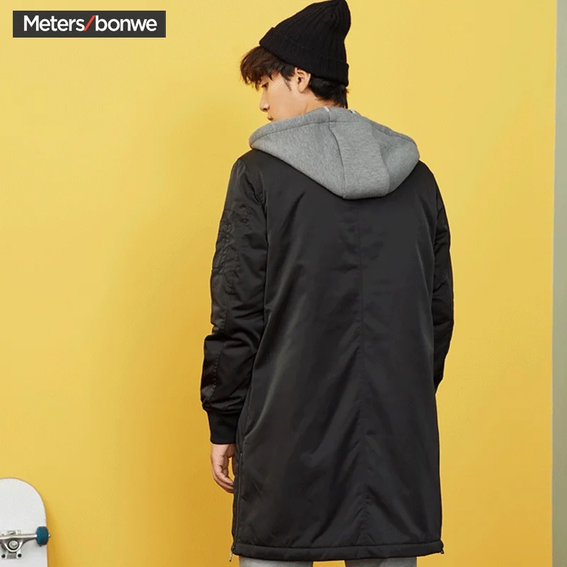 Metersbonwe Длинная Верхняя одежда для мужчин новый зимний Тренч модный тренд