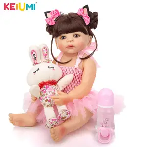 KEIUMI Новое поступление куклы Reborn Girl 55 см все силиконовые реалистичные куклы принцессы Bebe для новорожденных подарок на день рождения