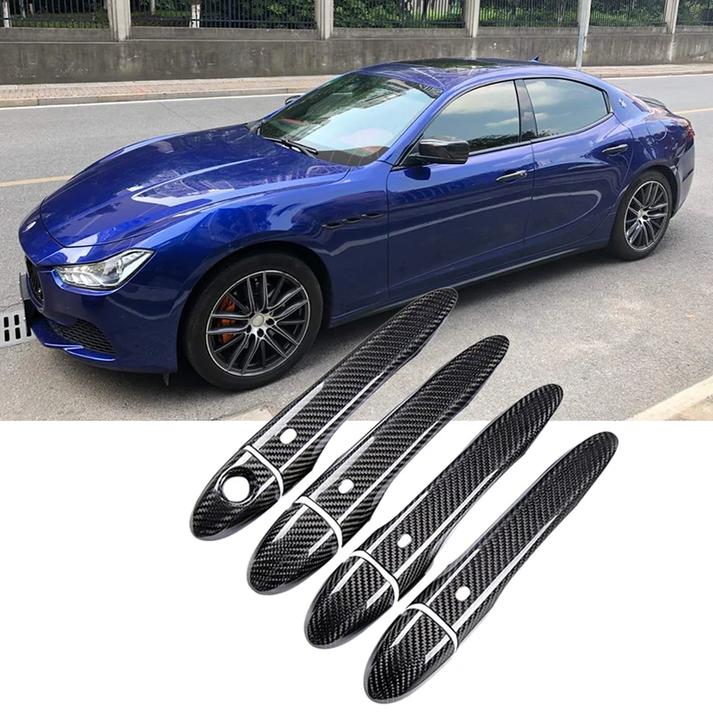 Carbon Fiber Outer Door Handle Cover Trim Decoration for Maserati Levante 2016 2017 2018 Ghibli 2014-2018 Quattroporte 2013-2017
