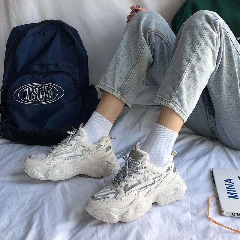 Женские кроссовки обувь 2018 модная для тенниса женская на каблуке платформе