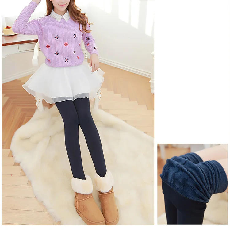 

Women High Elastic Thick Leggings Autumn Winter Warm Velvet Pants SER88