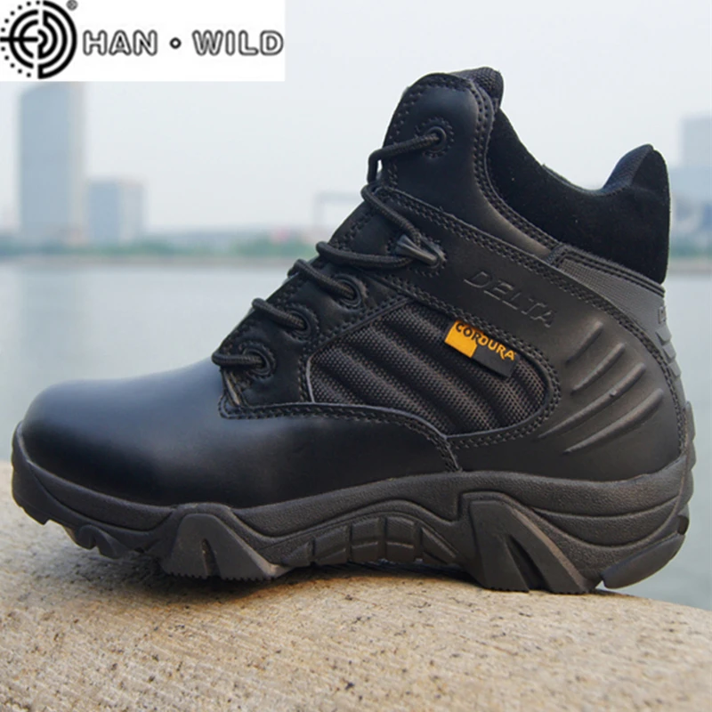 

2021 Men Delta Military Boots High Quality Leather Waterproof Tactical Desert Combat Ankle Boot Men's Army Work Shoes
