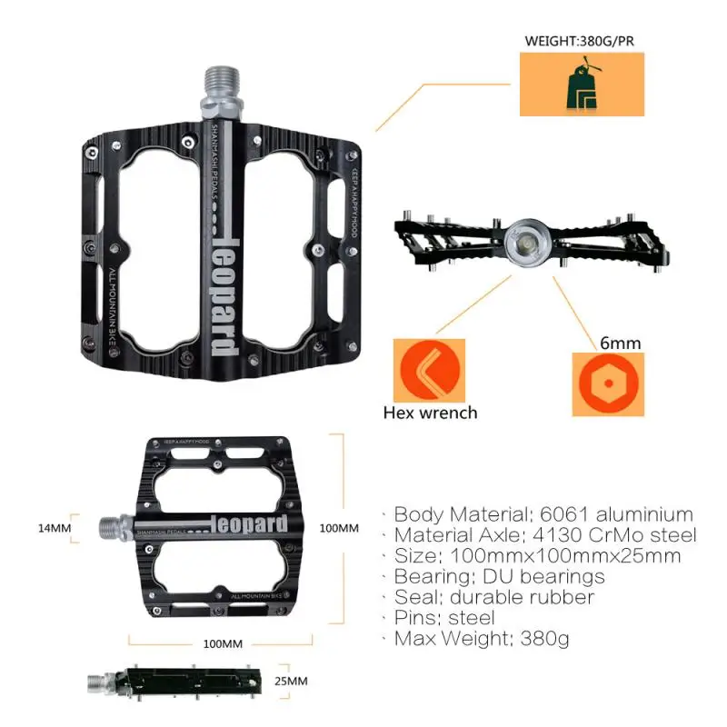 

Road Bike Pedals Aluminium Alloy Ultralight MTB Pedals Bicycle Flat Pedals MTB Bearing Anti-skid Foot Pedal Bike Parts