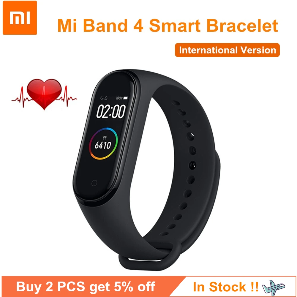 Умный Браслет Xiaomi Mi Band 4 Bluetooth 5 0 АТМ водонепроницаемый спортивный Miband