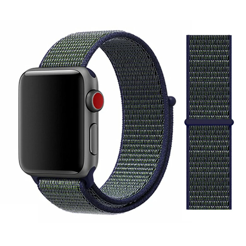 midnight fog Спортивная петля для Apple watch Band 4 5 correa iwatch 3 2 1 42 мм 38 мм 44 мм 40 мм Apple watch ремешок браслет pulseira аксессуары - Цвет ремешка: midnight fog