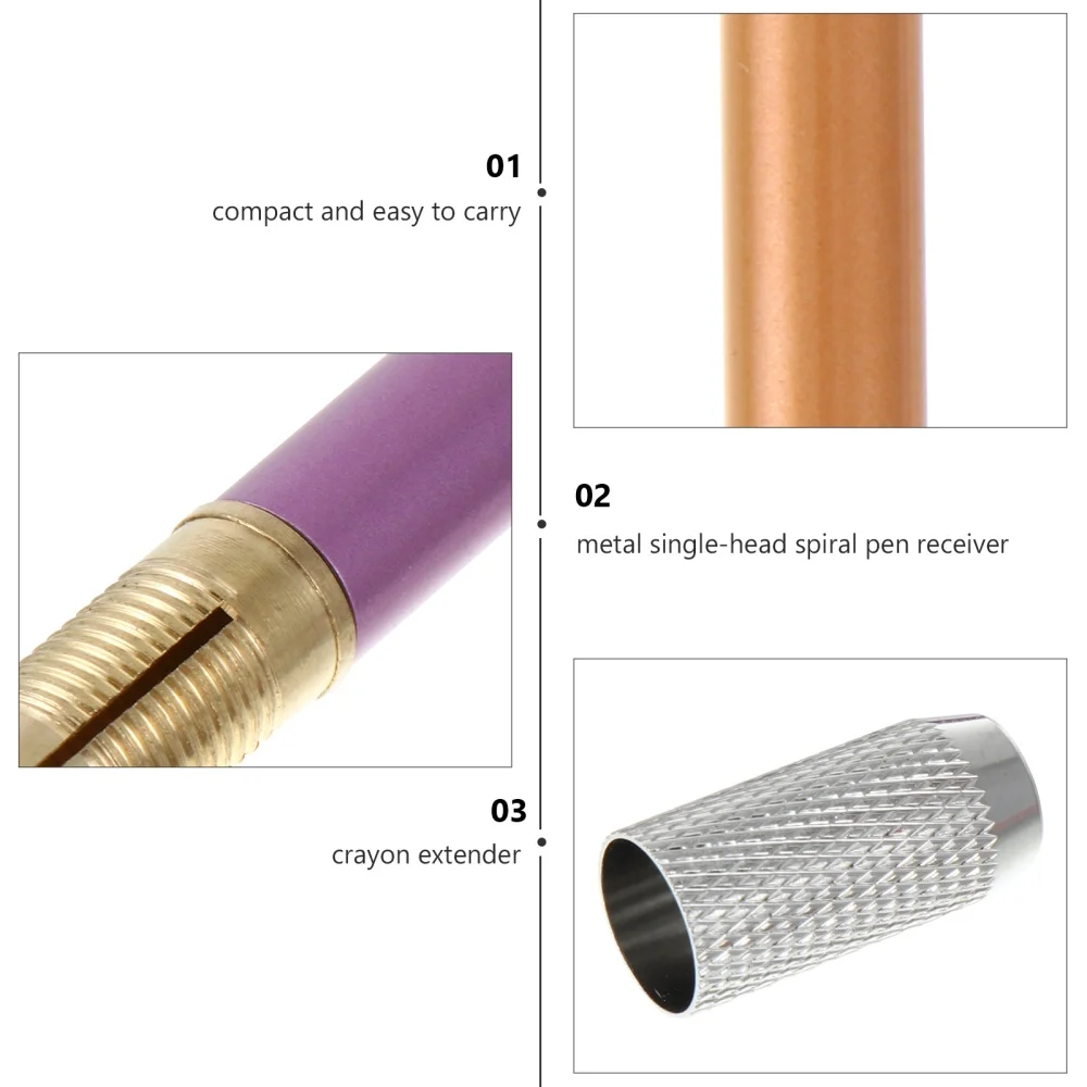 

6pcs Metal Pencil Lengthener Art Pencil Lengthener Pencil Extension Holder