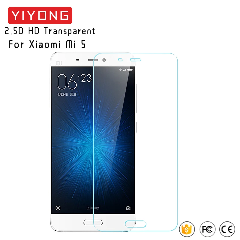 25 шт./лот YIYONG 2.5D стекло Xiaomi Mi 5 Mi5 закаленное Xiomi A1 5X Mi5X Защита экрана для 5S 5C S