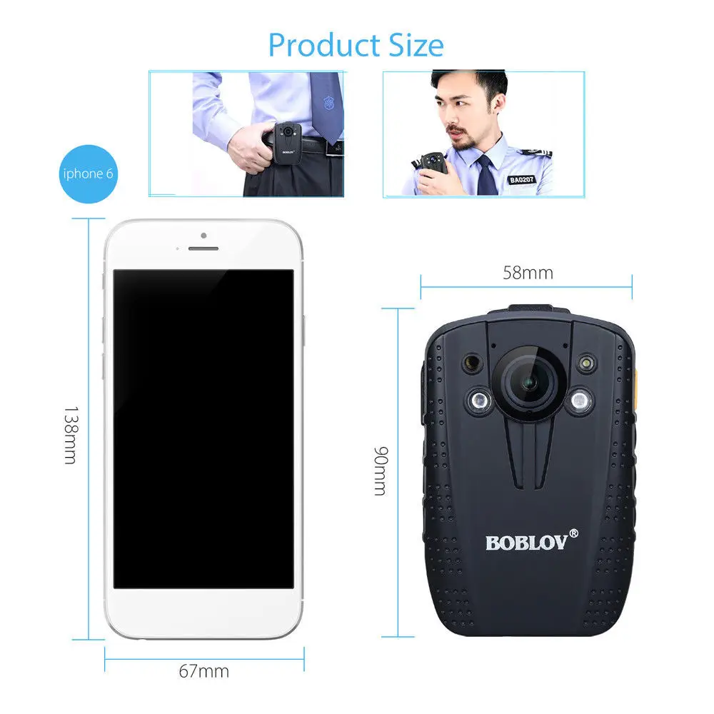 للبيع GPS + 128GB آيت 1296P الأشعة تحت الحمراء الجسم يرتديها الكاميرا المواقع لبس فيديو كاميرا 2 بوصة شاشة الشرطة المحمولة مسجل